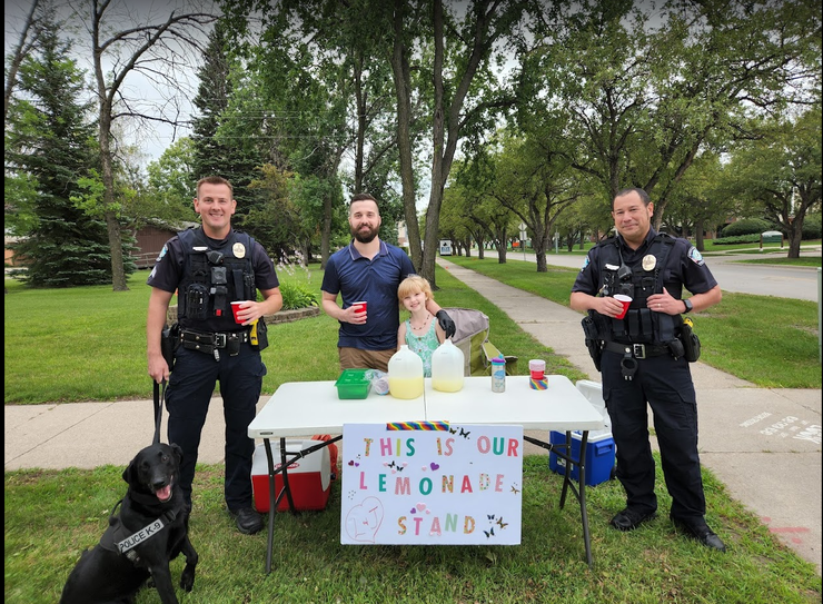 cops get lemonade at our lemonade stand